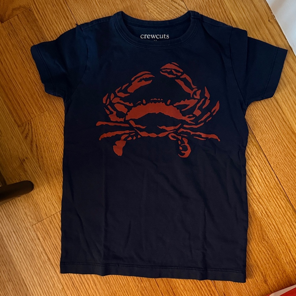 Crewcuts Kids Navy Tee with Red Crab Design
